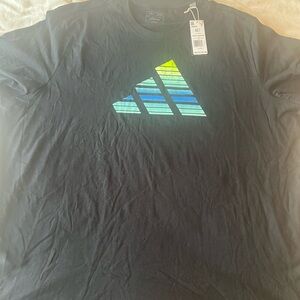 adidas Black Tee with Blue and Green Logo
